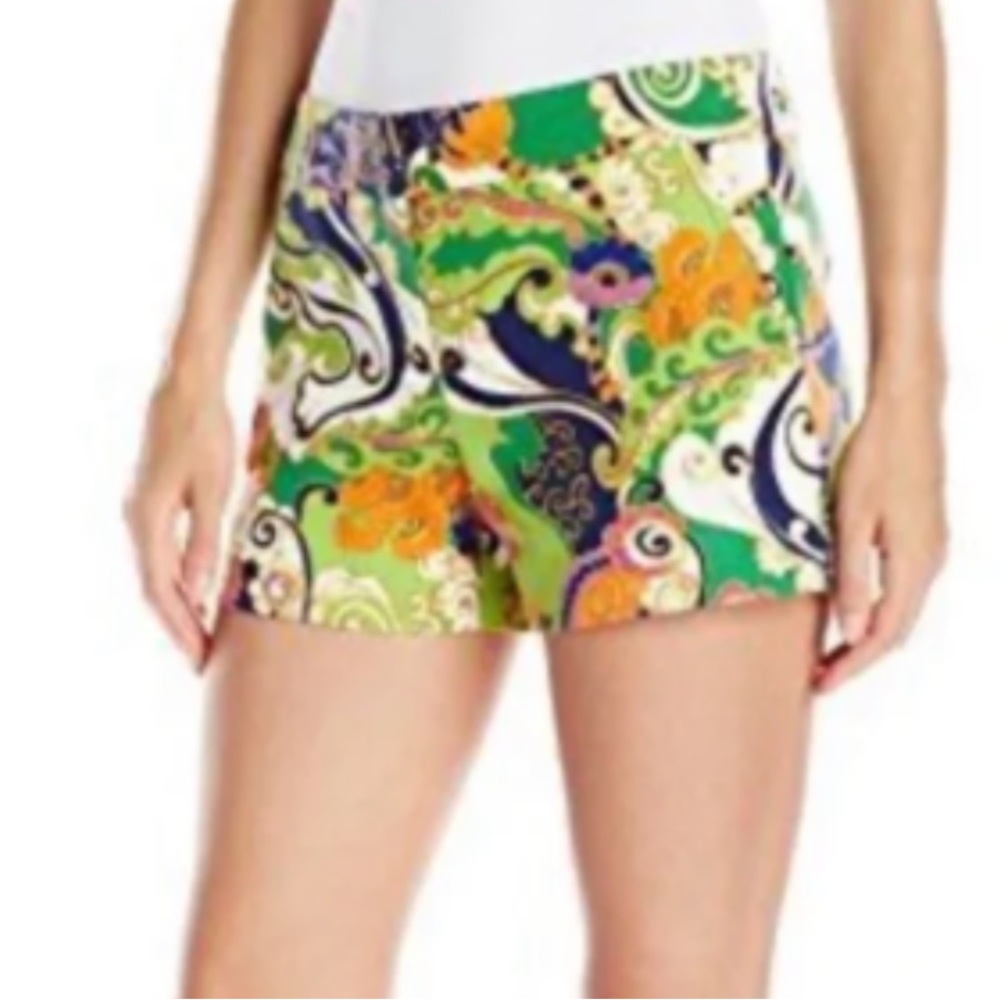 Trina Turk Multi-Color Floral Print Cotton-Modal Shorts